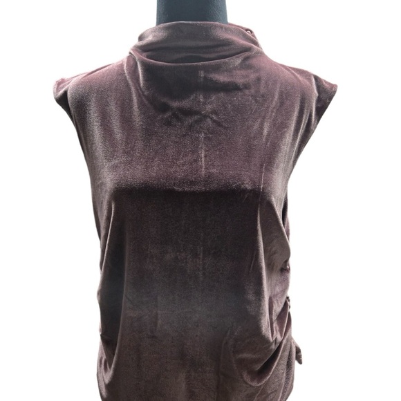Velvet Sleeveless Top in Rich Brown New!  Size XL - Picture 1 of 5